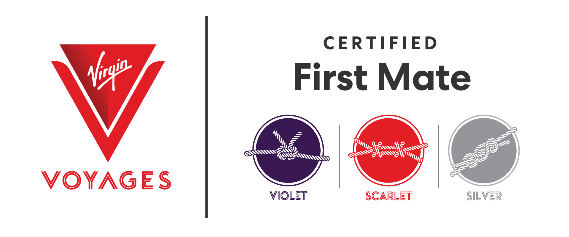 Virgin Voyages Certified First Mate — Violet, Scarlet, and Silver